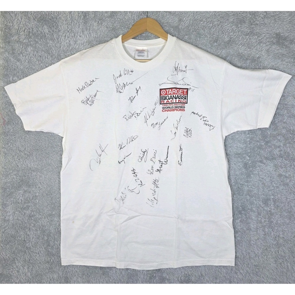 Vtg 1996 Target Chip Ganassi Racing T-Shirt XL  22+ Signatures Vasser Zanardi